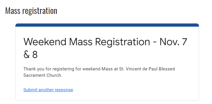 Online registration response