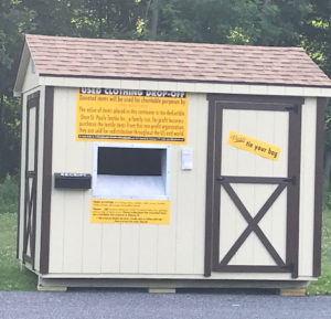 St. Pauly clothes donations shed